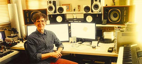 Chuck Wild in his music studio